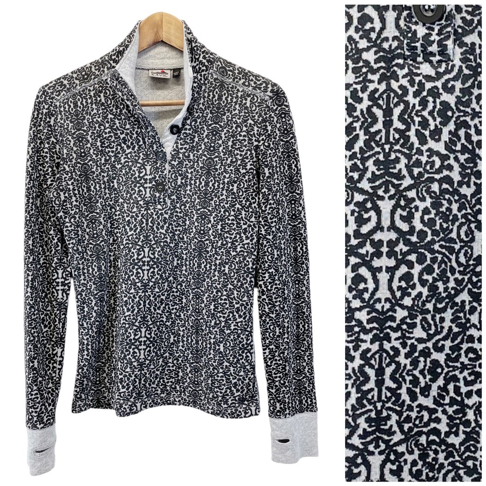 Kavu Black and White Long Sleeve Top